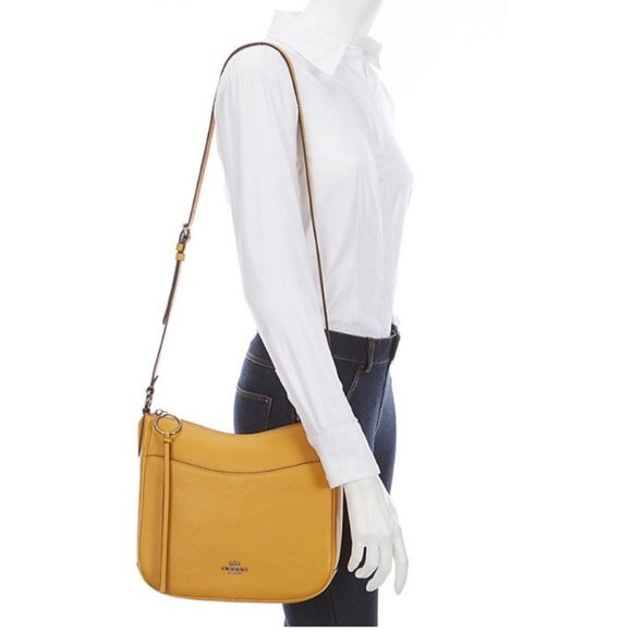 NWT COACH Chaise Leather Mustard Yellow Crossbody - Picture 8 of 8